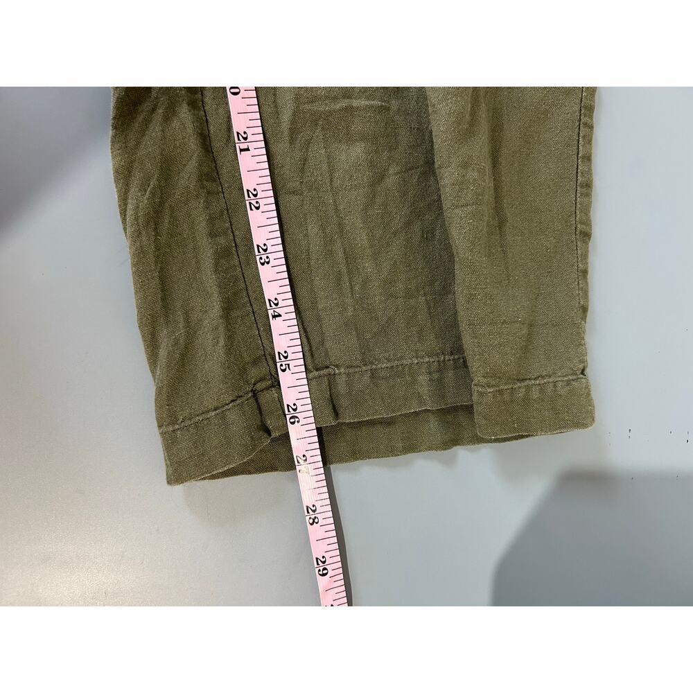Old Navy linen blend pans size S olive green wide leg pull on - Picture 7 of 7
